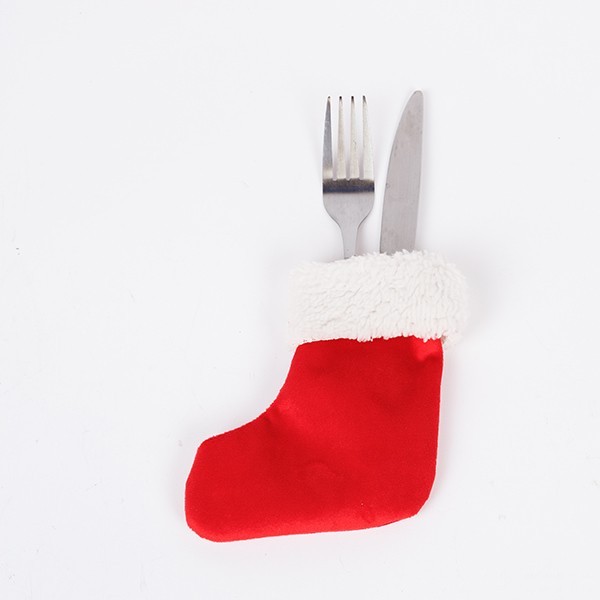 FUNDA PARA CUCHILLO Y TENEDOR, TIPO CALCETÍN, ROJA, 12X14,5CM