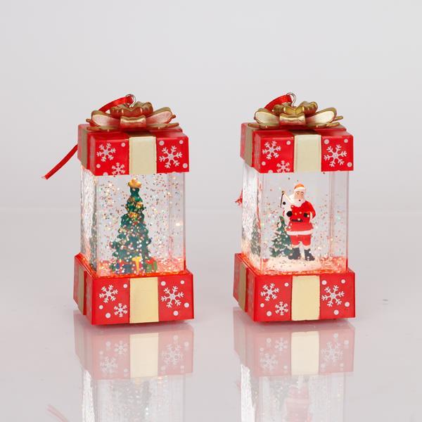 CAJA DE REGALO ILUMINADA, CON AGUA EN SU INTERIOR, CAJA PARA PILAS 3*LR44, LED BLANCO CÁLIDO, 5,3X5,3X12CM, 2 DISEÑOS, IP20, CAJA DE EXPOSICIÓN (16 UDS.)