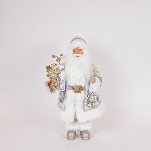 PAPÁ NOEL, PLATA ORO, CON LINTERNA, 45CM