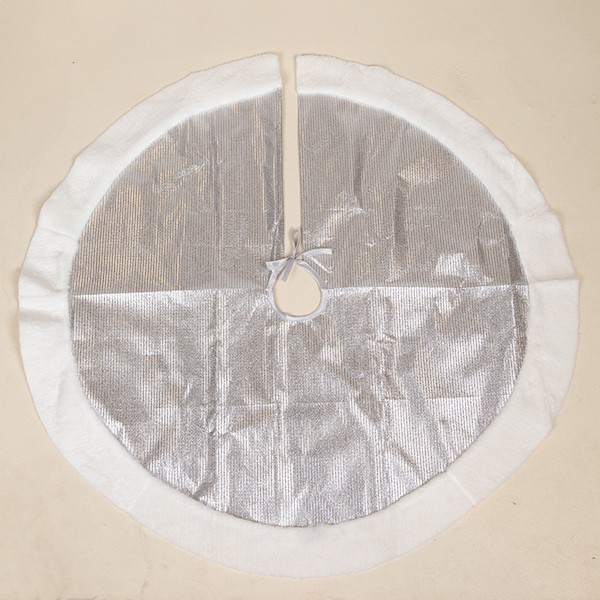 FALDA DE ÁRBOL, PLATA METALIZADA, 90 CM