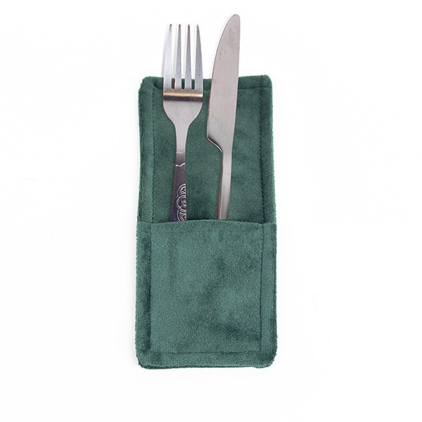 FUNDA PARA CUCHILLO Y TENEDOR, VERDE, 12X14,5CM