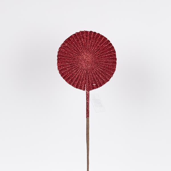 ABANICO, ROJO CON BRILLO, 15X51CM