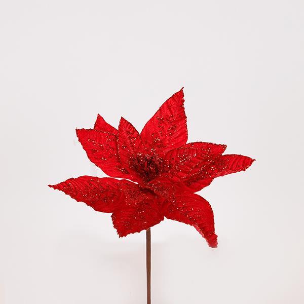 FLOR ROJA, CON CUENTAS ROJAS, 27X15CM