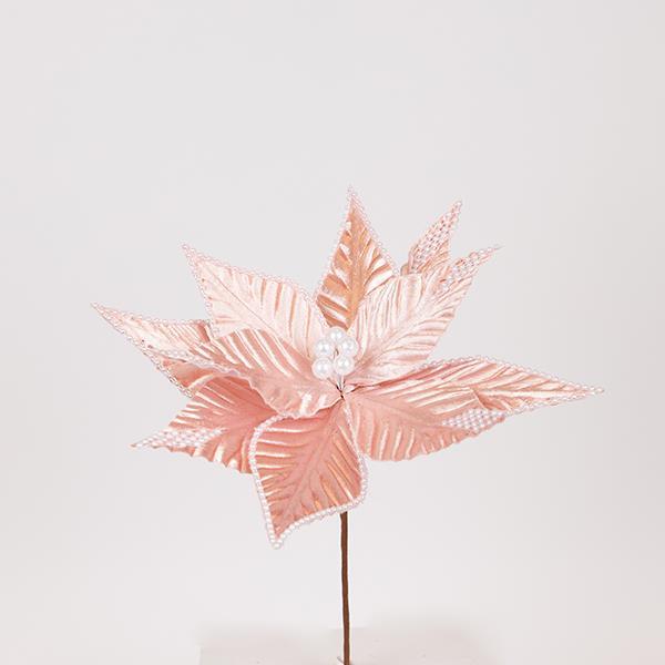 FLOR ROSA CON PERLAS BLANCAS, 30X30CM