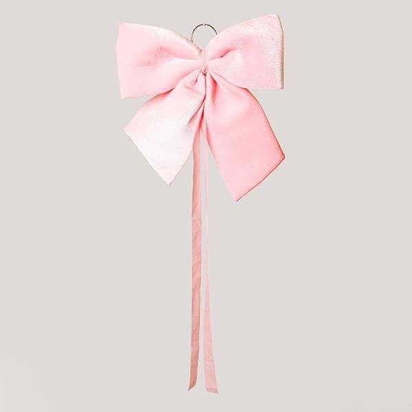 LAZO, TERCIOPELO ROSA, CON CINTA, 44CM