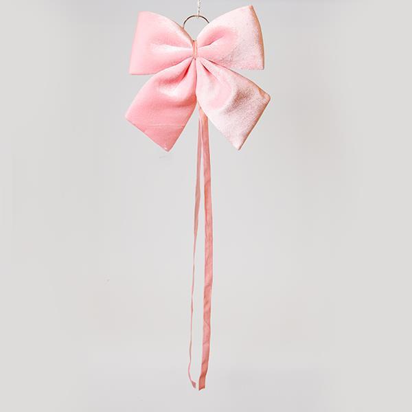 LAZO, TERCIOPELO ROSA, CON CINTA, 34CM