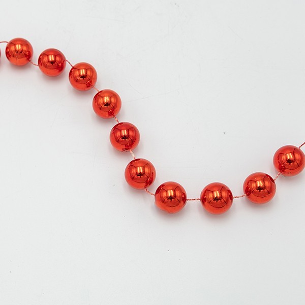 CADENA CON PERLAS ROJAS, 20MM, 280CM