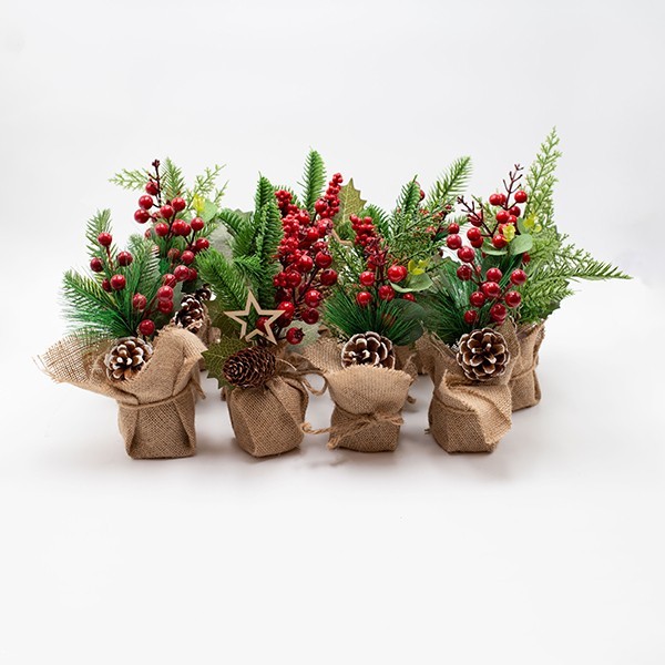 CAJA EXPOSITOR, MACETAS CON LINO, 3 DISEÑOS, 12 UDS, 22CM