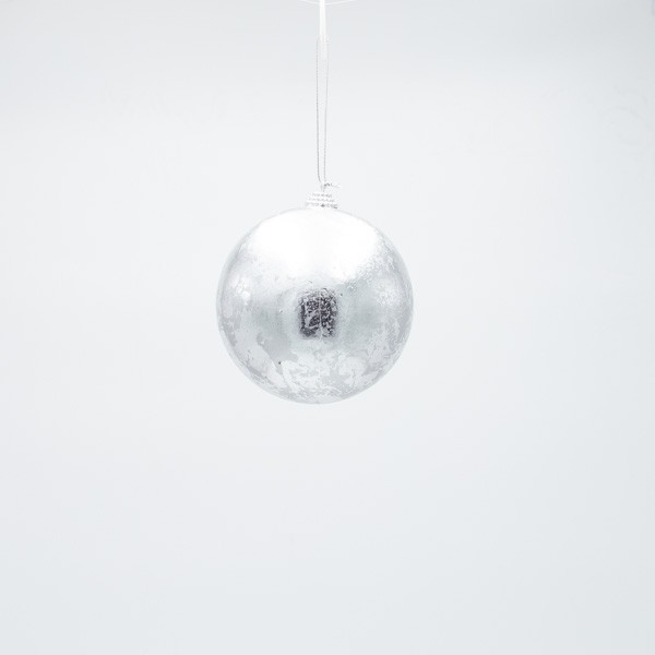 BOLA, PLATA METALIZADA, SET 3 PIEZAS, 10 CM