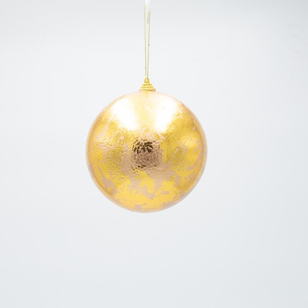 BOLA, DORADO METALIZADO, SET 2 PIEZAS, 12 CM