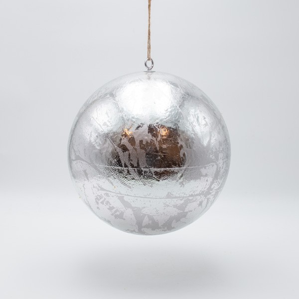 BOLA, PLATA METALIZADA, 25CM