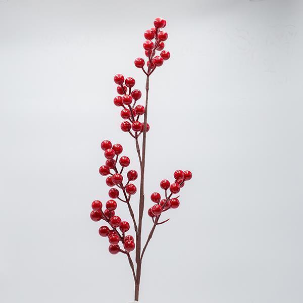 RAMA DE FANTASÍA CON FRUTOS ROJOS, 70 CM