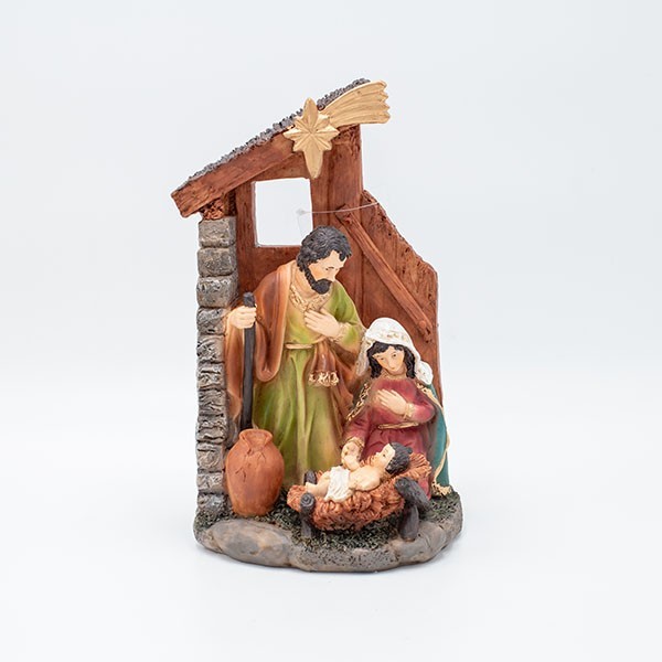 BELÉN CON CASA, 14X11,5X24,5CM