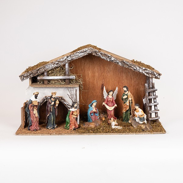 BELÉN CON 10 FIGURAS, 70X24X40CM