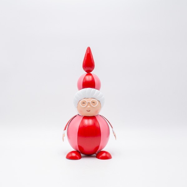 SEÑORA SANTA CLAUS ROJO ROSA, METAL, 14X13X30CM