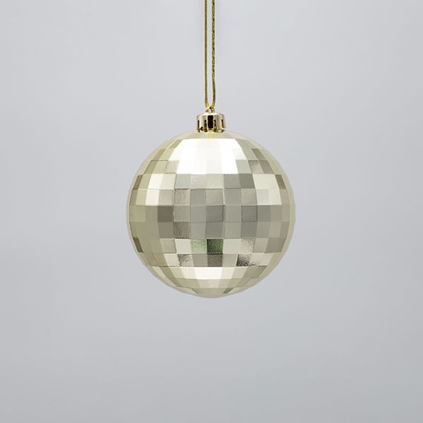 BOLA DE PLÁSTICO, DISCO, DORADA, SET DE 6 PIEZAS, 10 CM