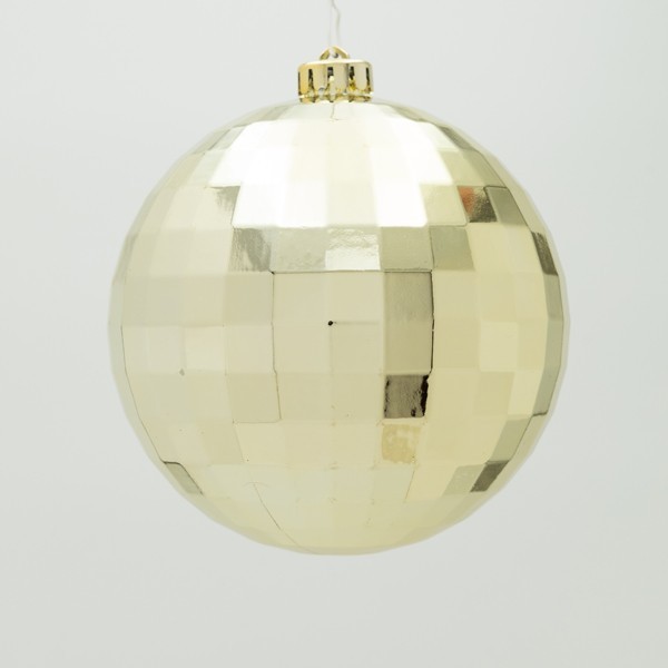 BOLA DE PLÁSTICO, DISCO, DORADA, SET DE 2 PIEZAS, 15 CM