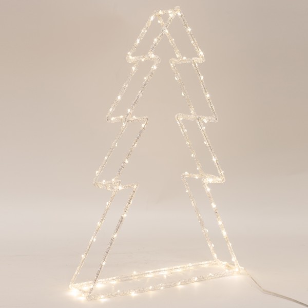 ÁRBOL ACRÍLICO, ADAPTADOR DE 3,5 V, 120 MINI LED BLANCO CÁLIDO, CABLE DE 5 M, 40 X 10 X 60 CM, IP44