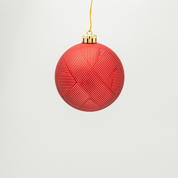 BOLAS DE PLÁSTICO ROJAS CON EFECTO PUNTO, SET DE 6 PIEZAS, 8 CM