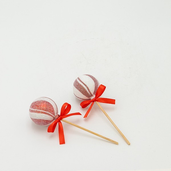 ADORNO DE PLÁSTICO, PIRULETA, CARAMELO, SET DE 6 PIEZAS, 4 CM
