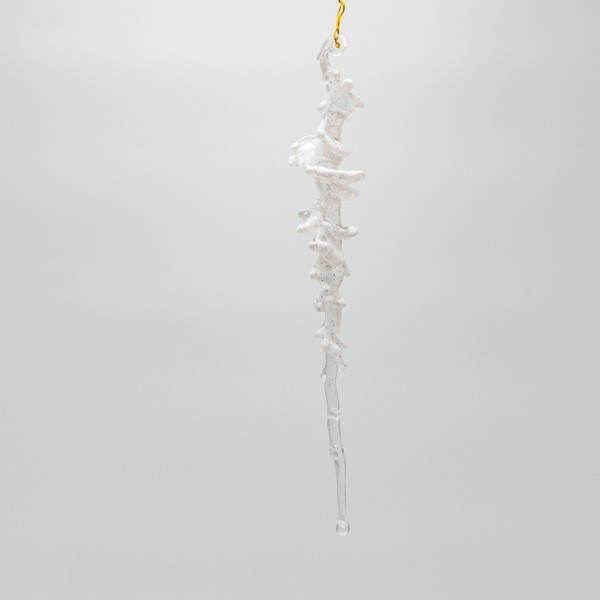 ESTALACTITA, TRANSPARENTE ESCARCHADA, SET DE 5 PIEZAS, 26,5 CM