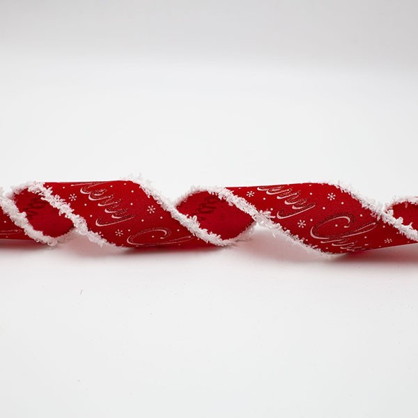 CINTA ROJA CON BORDES BLANCOS ESPONJOSOS, 914X6,3CM