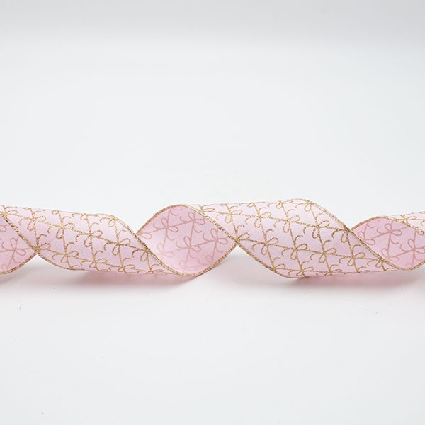 CINTA ROSA CON LAZOS DE CHAMPÁN, 914X6,3CM