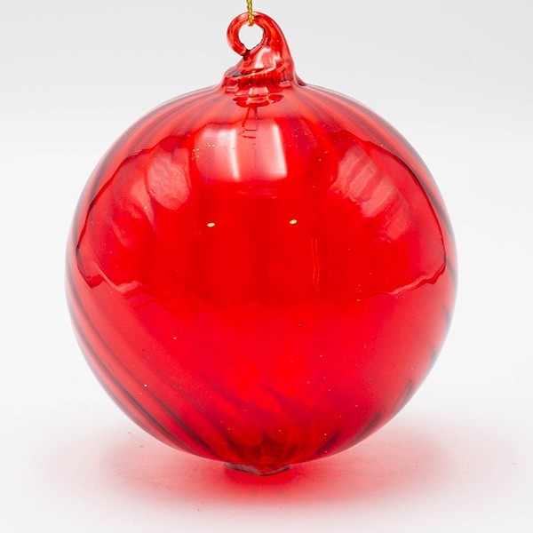 BOLA DE CRISTAL, ROJO TRANSPARENTE, SET DE 4 PIEZAS, 10 CM