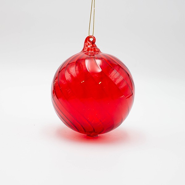 BOLA DE CRISTAL, ROJO TRANSPARENTE, SET DE 2 PIEZAS, 12 CM