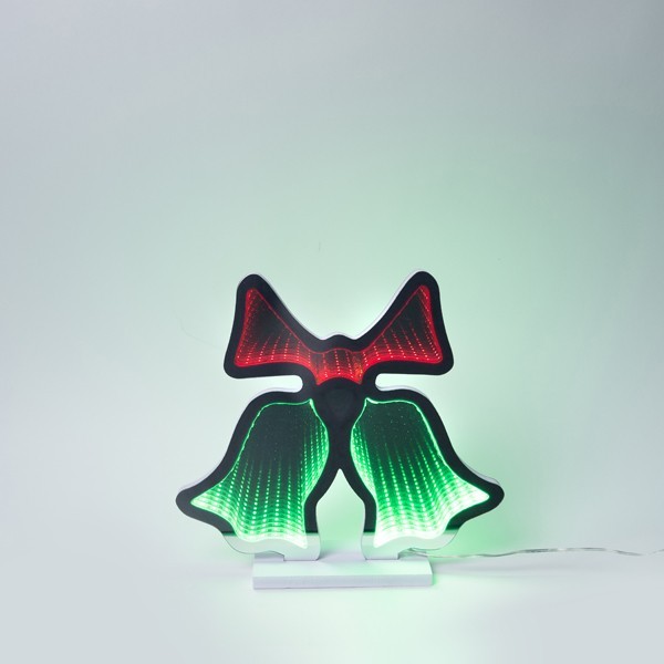 ESPEJO DECORATIVO BELLS 29X27CM CON CINTA LED, ADAPTADOR, 116 LED, LED VERDE Y ROJO, CABLE 3M, IP44