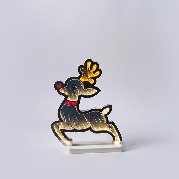 ESPEJO DECORATIVO CIERVO 26X32CM CON CINTA LED, ADAPTADOR, 108 LED, MULTI LED, CABLE DE 3 M, IP44