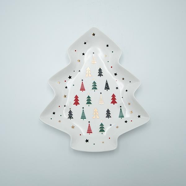 PLATO ÁRBOL CON ARBOLES DE COLORES, 25CM