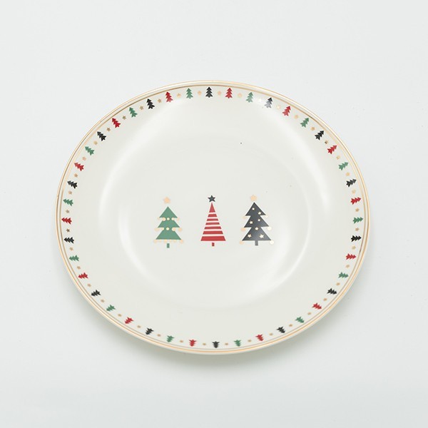 PLATO CON ARBOLES DE COLORES, SET 2 UDS., 20CM