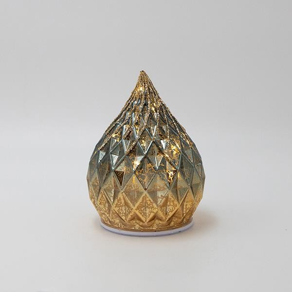 LÁGRIMA ILUMINADA, CHAMPÁN, GIRATORIA, 12X12X15CM