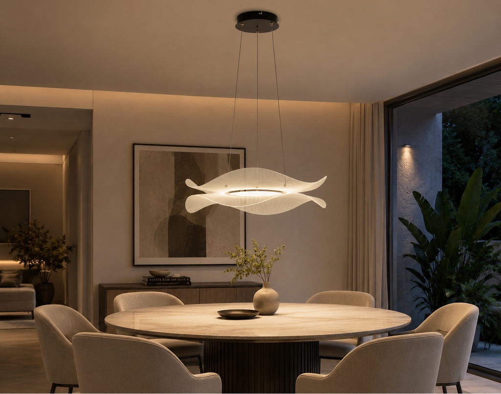 LÁMPARA DE TECHO COLGANTE LED 48W 3240lm 3000K Ø540mm NEGRO ARTE ILLUMINA FIRENZE