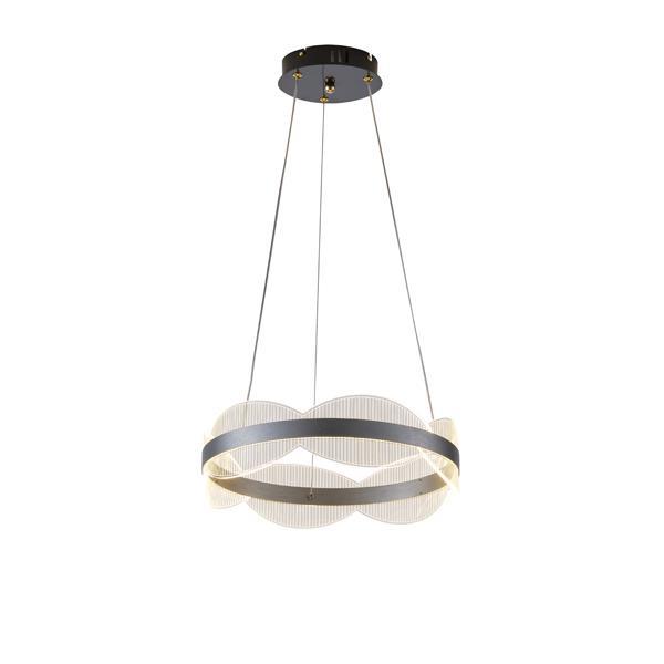 LÁMPARA COLGANTE ACRÍLICAS REDONDA LED 48W 4320lm 3000K Ø400mm PLATA ARTE ILLUMINA TORINO