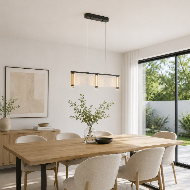 LÁMPARA DE TECHO COLGANTE ACRÍLICO LED 2 LUCES LED 2Χ16W 3024lm 3000K 600x270x175mm ORO FRANCÉS ARTE ILLUMINA RAVENA