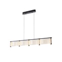 LÁMPARA COLGANTE ACRÍLICO LED 4 LUCES 4X15W 3000K 5400lm 1200 X270 X175mm ORO FRANCÉS ARTE ILLUMINA RAVENA