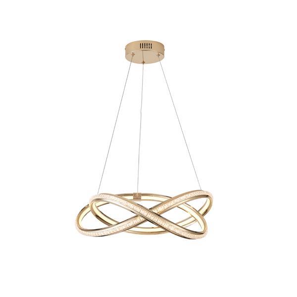 LÁMPARA DE TECHO COLGANTE ALUMINIO LED 38W 3000lm 3000K 500x1200mm ORO ARTE ILLUMINA SATURN