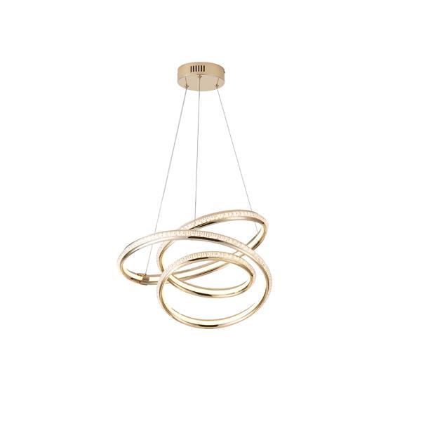 LÁMPARA COLGANTE ALUMINIO LED 38W 3000lm 3000K 500x1200mm ORO ARTE ILLUMINA SATURN