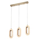 LÁMPARA DE TECHO COLGANTE ALUMINIO 3 LUCES LED 26W 570x1290mm 2254lm 3000K ORO ROSA ARTE ILLUMINA KRIKO