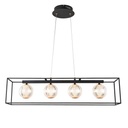 LÁMPARA DE TECHO COLGANTE METAL LED 14W 80x1200mm NEGRO ARTE ILLUMINA BOX