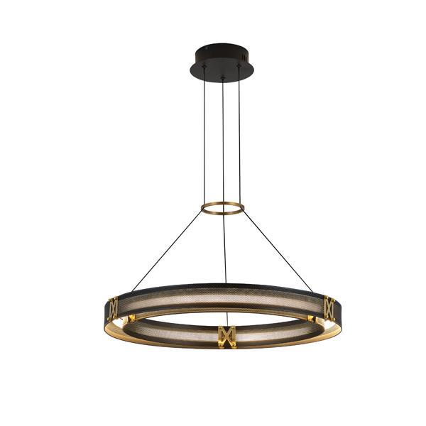 LÁMPARA COLGANTE ALUMINIO LED 33W 1980lm 3000K Ø620mm NEGRO-ORO ARTE ILLUMINA LUIS
