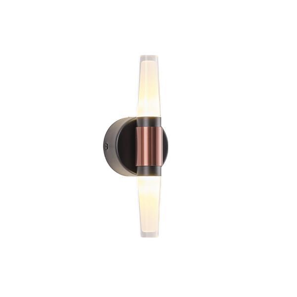 APLIQUE DE PARED ALUMINIO LED 6W 360lm 3000K Ø80x240mm NEGRO-ORO ARTE ILLUMINA VELAS