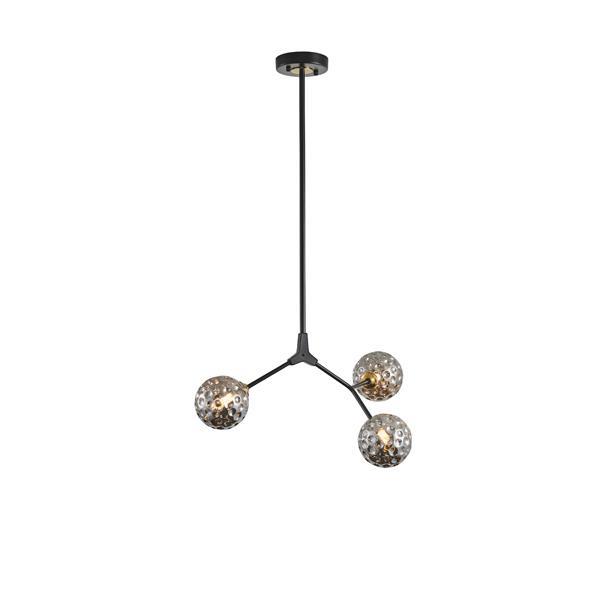 LÁMPARA DE TECHO COLGANTE 3 LUCES 3xG9 MAX 15W 560Χ900mm NEGRO-GRIS ARTE ILLUMINA ATOM