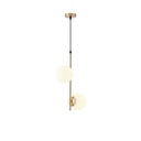 LÁMPARA COLGANTE CRISTAL 2 LUCES 2xE27 MAX 40W 320x150x1550mm BLANCO ARTE ILLUMINA ORBA