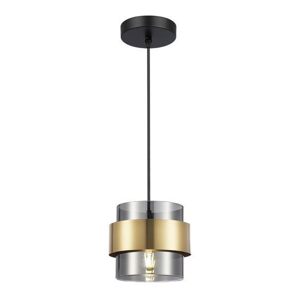 LUCES COLGANTES 1xE27 MAX 15W 180x1205mm NEGRO-DORADO ARTE ILLUMINA RELIAC