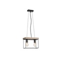 LÁMPARA DE TECHO COLGANTE MADERA-METAL 2xE27 MAX 15W 300x125x1230mm NEGRO-MARRÓN ARTE ILLUMINA MULTIPLA