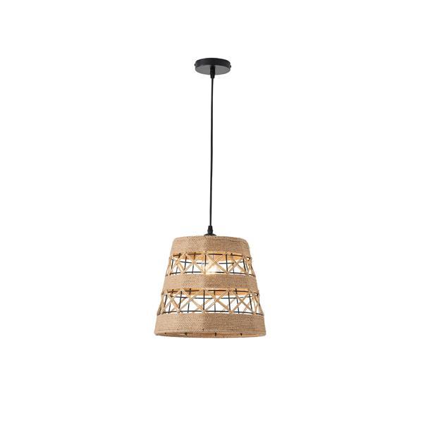 LÁMPARA DE TECHO COLGANTE CUERDA-METAL Ε27 MAX 15W 300x300x1350mm NEGRO-CAQUI ARTE ILLUMINA HELIOS