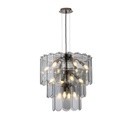 LÁMPARA DE TECHO COLGANTE METAL-VIDRIO 14xΕ14 ΜΑΧ 8W Ø550x1500mm NEGRO ARTE ILLUMINA MIRA